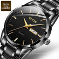 2020 OLEVS Popular Stainless Steel band Gold watch factory OEM Logo wristwatches for hot selling luxury mens Quartz watch